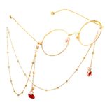 Gold-colored metal non-slip chain, with pearls, for glasses and masks GL572