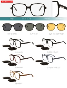 Plastic acetate frame with flex hinges + polarized clip-on Big City F3025S