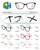 Plastic acetate frame for women with spring hinges CH7905-DA