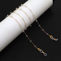 Gold-colored metal non-slip chain, with transparent crystal, for glasses and masks GL904