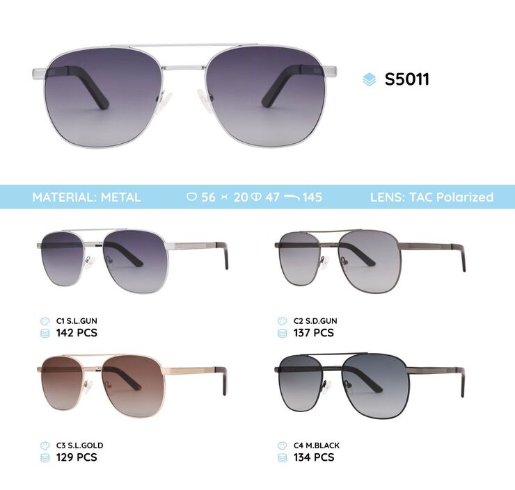 Metal frame polarized sunglasses S5011