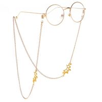 Gold-colored metal non-slip chain, with branch, for glasses and masks GL038