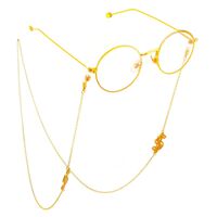 Металлическая нескользящая цепочка золотого цвета, со знаком доллар, для очков и масок GL552