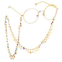 Metal non-slip chain, with color stone, for glasses and masks GL509