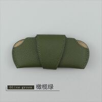Genuine leather glasses case with microfiber lining ZY018