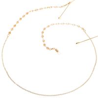 Metal non-slip gold chain, with gold crystal, for glasses and masks GL109