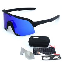 Safety shockproof sports polarized goggles with 2 caps + test card + frame for diopter lenses 2641561-S3-DX