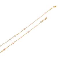 Металлическая нескользящая цепочка золотого цвета, с жемчужинами, для очков и масок GL112