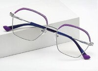 Metal TikTok shot blue blocker frames for glasses  MORE 3017