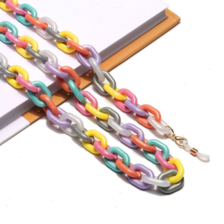 Acrylic non-slip matte chain, oval shape, for glasses and masks GB127