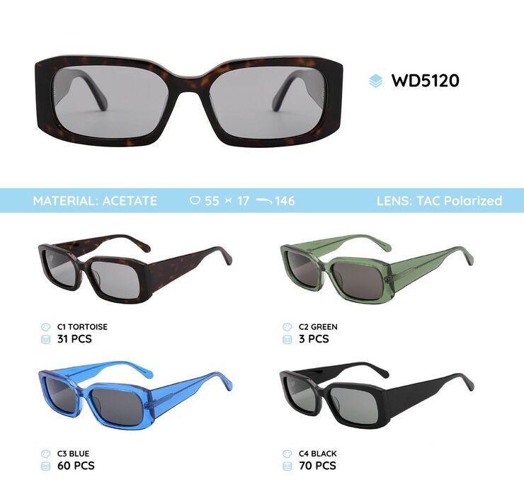 Plastic acetate frame polarized sunglasses WD5120