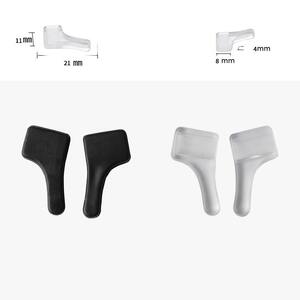 Стоппер - насадка на заушник, противоскользящий ушной крючок, 21*11 мм, прозрачные/чёрные, для средних дужек