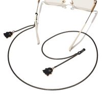 Металлическая нескользящая цепочка черного цвета, с подвеской черный ангел-призрак, для очков и масок GL1515