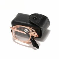 Очки металлические складные для чтения J138 с защитой Blue ray cut с футляром, диоптрии от +1.00 до +4.00, РМЦ=62-64