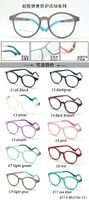 TR90 plastic eyeglasses frame for kids with silicone temple loop - replaces spring hinge TR8110