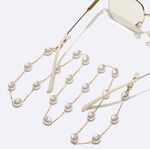 Металлическая нескользящая цепочка золотого цвета, с жемчугом 8 мм, для очков и масок GL382-1