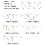 Очки защитные металлические с защитой от синего света Landi LD813