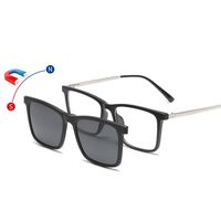 TR90/PC plastic frame + 5 polarized sun protection magnet clip-on set + leather bag El Dorado EL2375