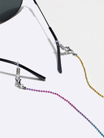 Set of two pink and mixed color acrylic glasses chain GM122