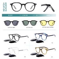 Plastic acetate frame + polarized clip-on Big City M1123S