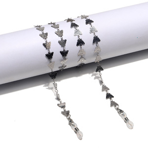 Stainless steel glasses chain with butterflies GS053