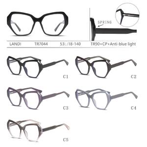 Protective plastic TR90+CP glasses with anti-blue light lenses with spring hinges Landi LD-TR7044