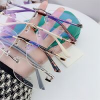 Оправа металлическая безободковая, линзы с Blue Block покрытием SANTA 01129