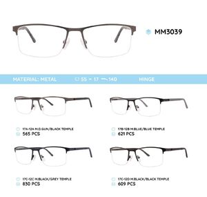 Оправа для очков металлическая мужская полуободковая MM3039