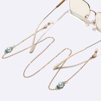 Металлическая нескользящая цепочка золотого цвета, с жемчугом, для очков и масок GL1738