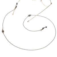 Bronze-colored metal non-slip chain, with hollow flower, for glasses and masks GL126