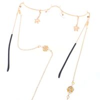 Metal non-slip chain, with rhinestone ball and star, for glasses and masks GL266