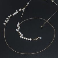 Gold-colored metal non-slip chain, with pearl, for glasses and masks GL526