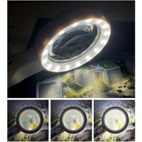 Лупа с универсальной подсветкой, увеличительное стекло с ручкой 6516C-XX, диаметр 65 мм, увеличение: 6Х, 12X