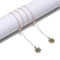 Металлическая цепочка для очков и масок с новогодними и рождественскими кулонами GL1133