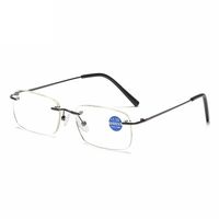 Rimless metal eyeglasses for reading 3512 with Blue ray cut protection, from +1.00 to +4.00, PD62-64