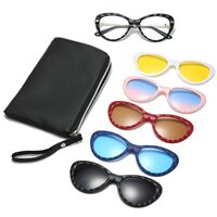 TR90/PC plastic frame + 5 polarized sun protection magnet clip-on set + leather bag El Dorado EL2352D