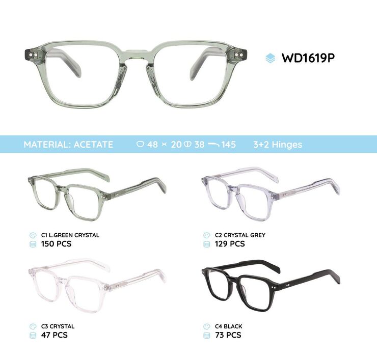 Plastic acetate eyeglasses frame WD1619P