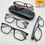 Ready-made plastic frame glasses with case, Vizzini V8012 (kz-black), lens white, diopters from +0.75 to +4.00 (step 0.25)