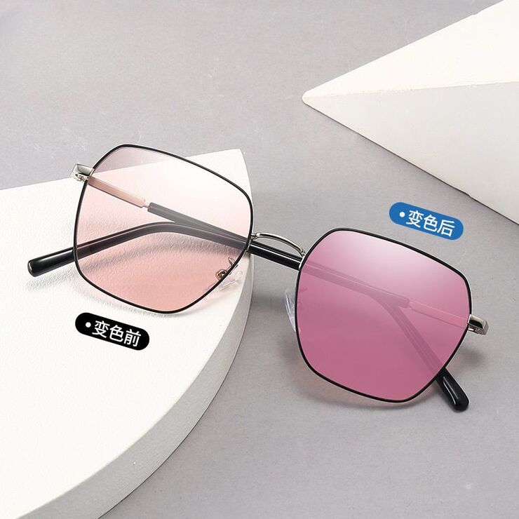 Очки металлические фотохромные с защитой от синего света 9651-2-GT