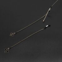 Black-colored metal non-slip chain, with a sheet, for glasses and masks GL669