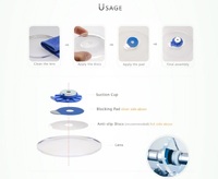 Липкий сегмент (липучки, слиперы) для линз, синий цвет T-OA029