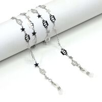 Metal non-slip chain, with crown and star, for glasses and masks GS058