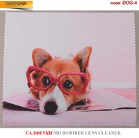 Салфетка для очков из материала микрофибра, плотный материал DOG-3