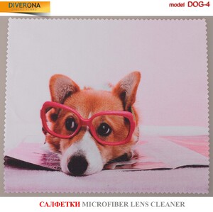 Салфетка для очков из материала микрофибра, плотный материал DOG-4