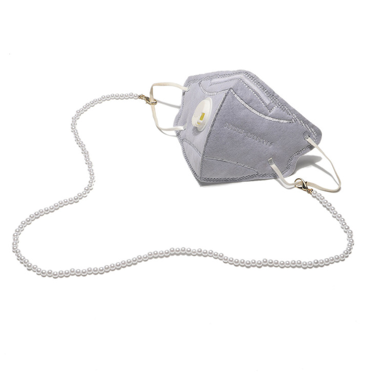 Металлическая цепочка с искусственным жемчугом для очков и масок GL1123