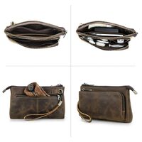 Eyeglasses genuine leather bag with strap MC1035