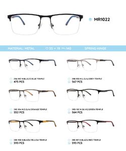 Металлическая оправа с дужками из материала TR-90 со встроенным флексом MR1022