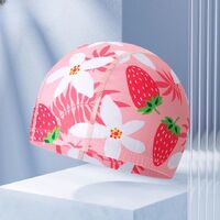 Textile waterproof swimming cap for kids 布帽-1-YU