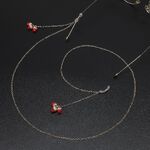 Gold-colored metal non-slip chain, with pendant strawberry, for glasses and masks GL668