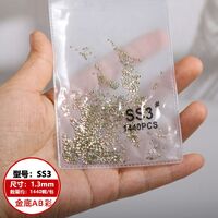 Set of rhinestones with flat bottom for decorating frames and glasses PD0022, colors: white and AB, 1.3-6.5 mm